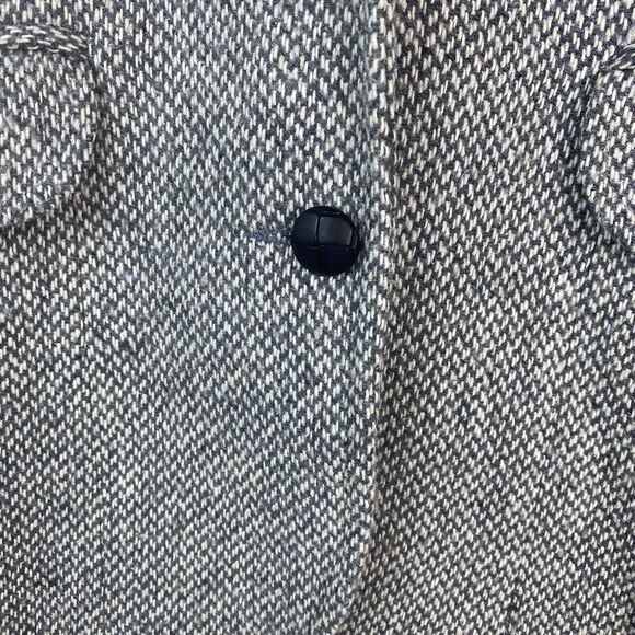 Vintage Oscar‎ de la Renta Wool Blazer Size 5/6 Herringbone Tweed Logo Lined - Picture 7 of 10